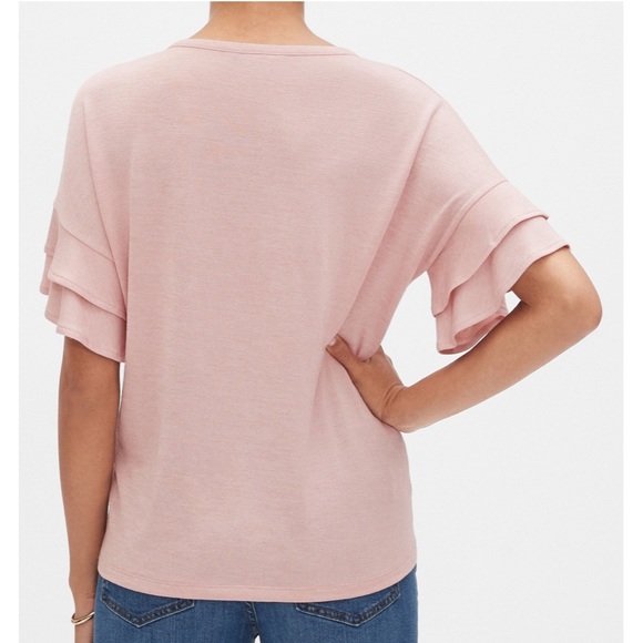 Banana Republic White Flutter Sleeve Top NWT - Picture 2 of 2